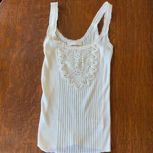 Ulla Johnson 2022 Fall Ivory Cotton, Silk, Linen Stretch Tank NWOT. P